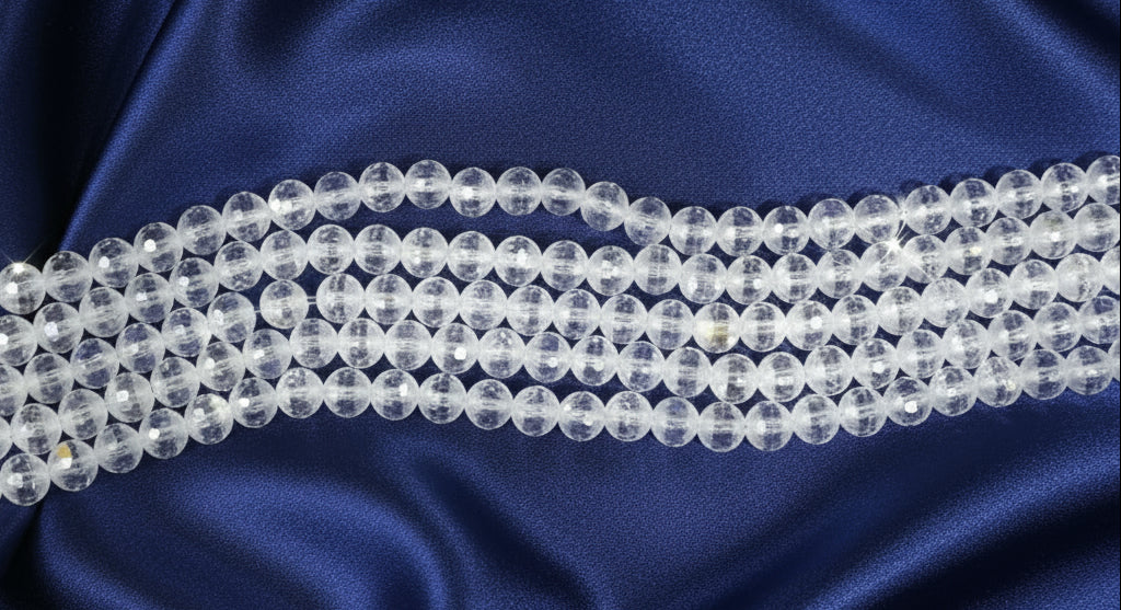 Glass Window Beads, Frost White 10mm