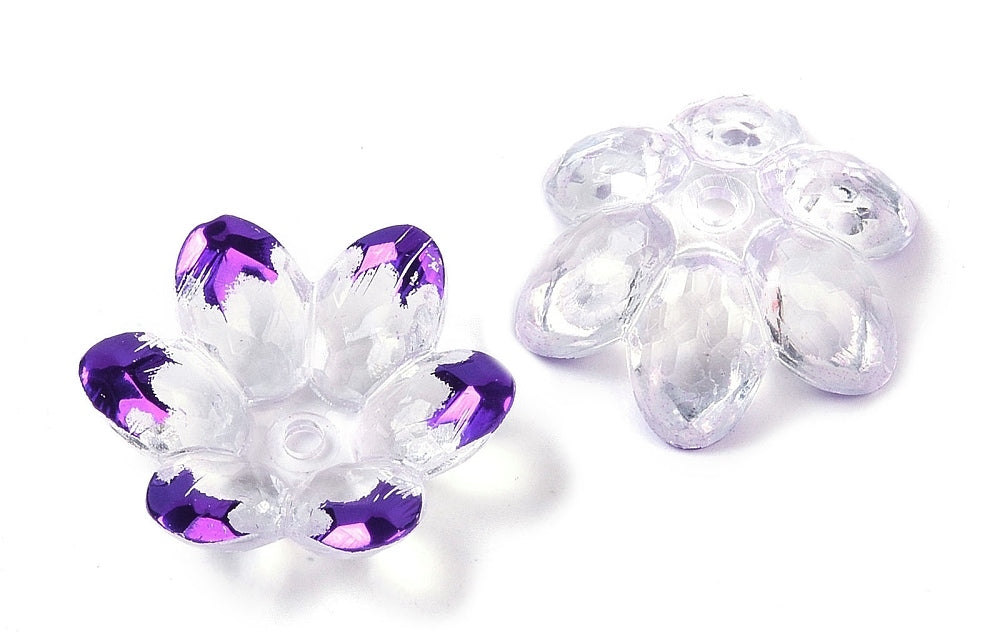 Flower Bead Caps, Dark Orchid