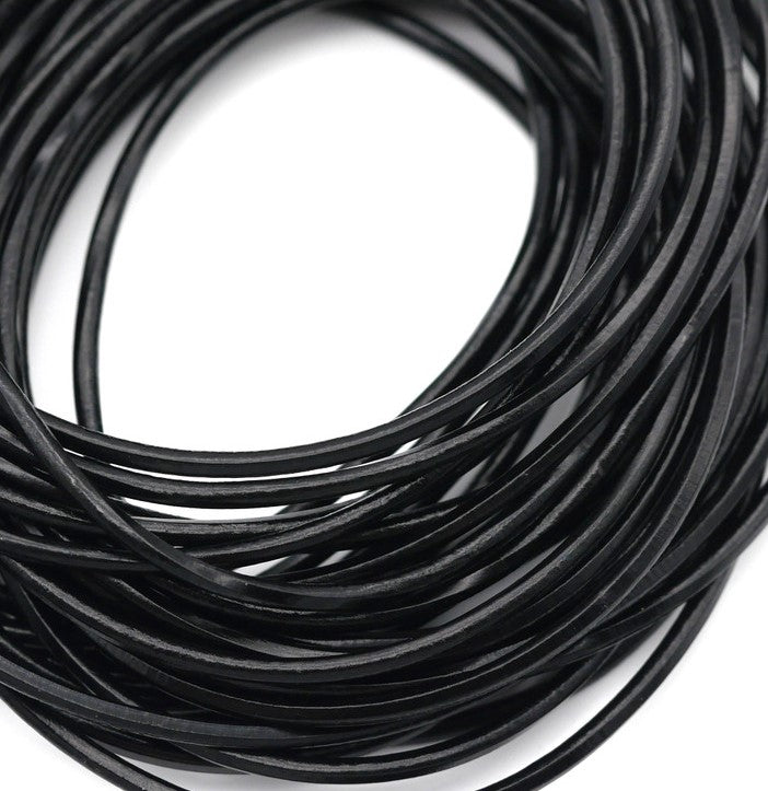 Genuine Leather, 2mm Black