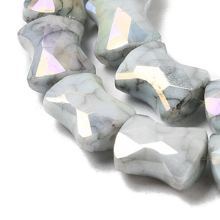 Bowtie Glass Beads, Grey 11.5mm