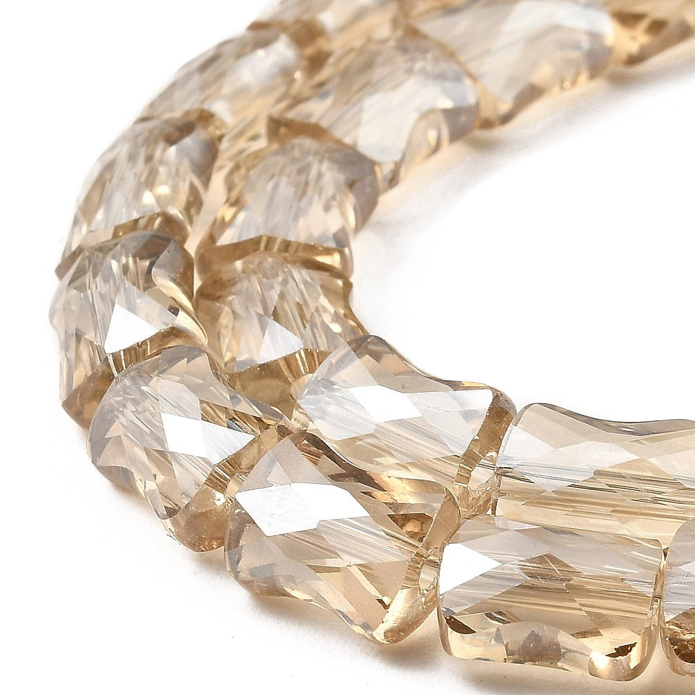 Faceted Bowtie Beads, Champagne 10mm