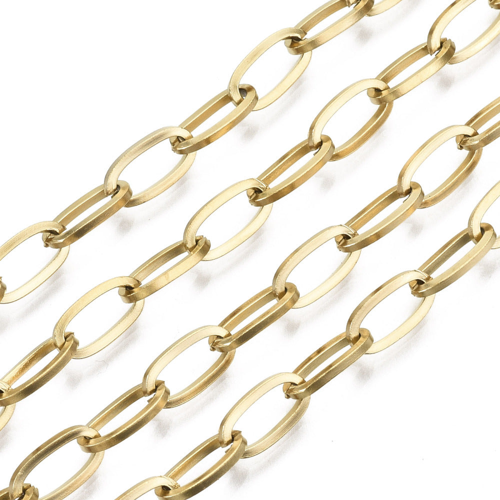 Paper Clip Chain, 18k GP 304SS