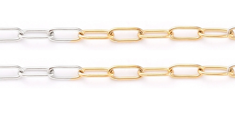 Two-Tone Paper Clip Chain, 304SS