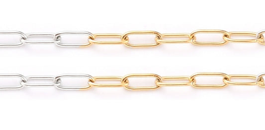 5mm Two-Tone Paper Clip Chain