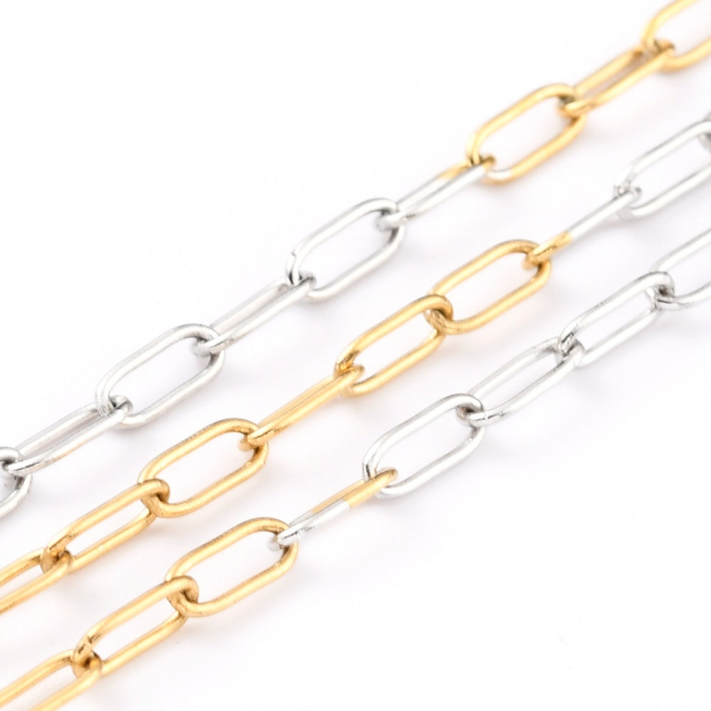 Two-Tone Paper Clip Chain, 304SS