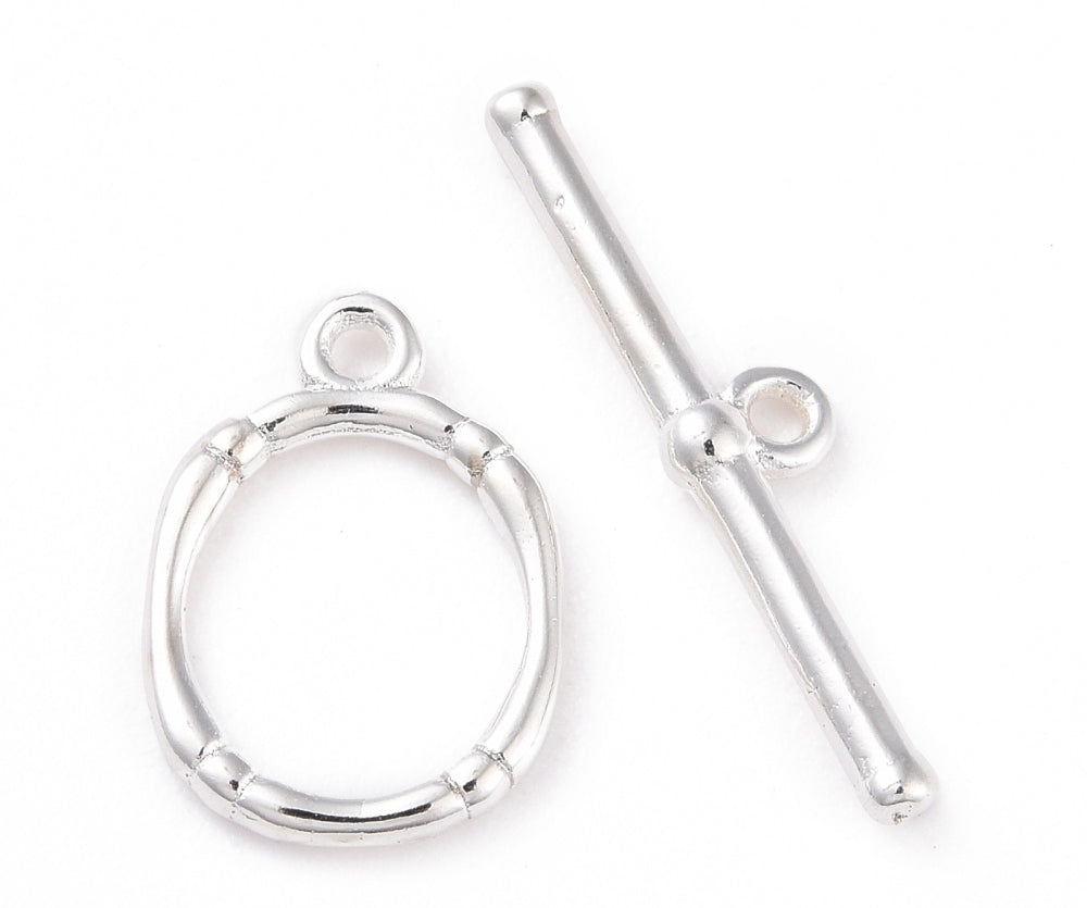Oval Toggle Clasp, .925 Silver Plated