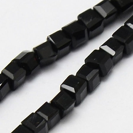 Cuboid Crystals Jet Black 6mm