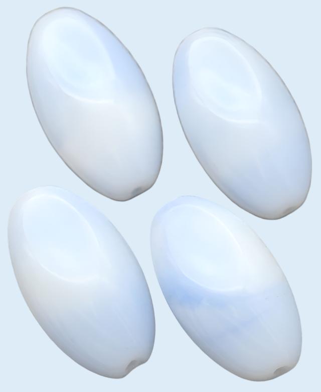 Czech Glass Oval Pinch Beads, Powder Blue