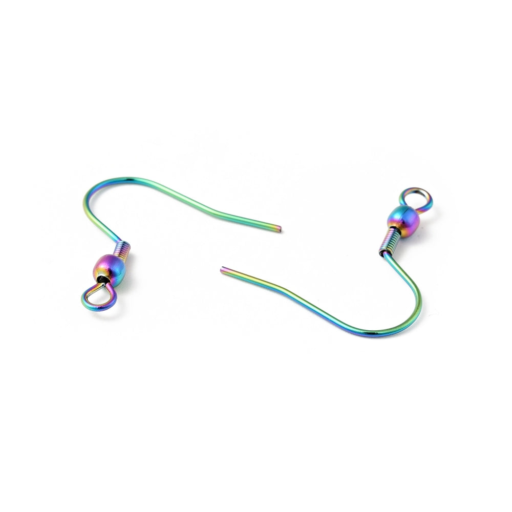 French Hook Ear Wires, 316SS Rainbow
