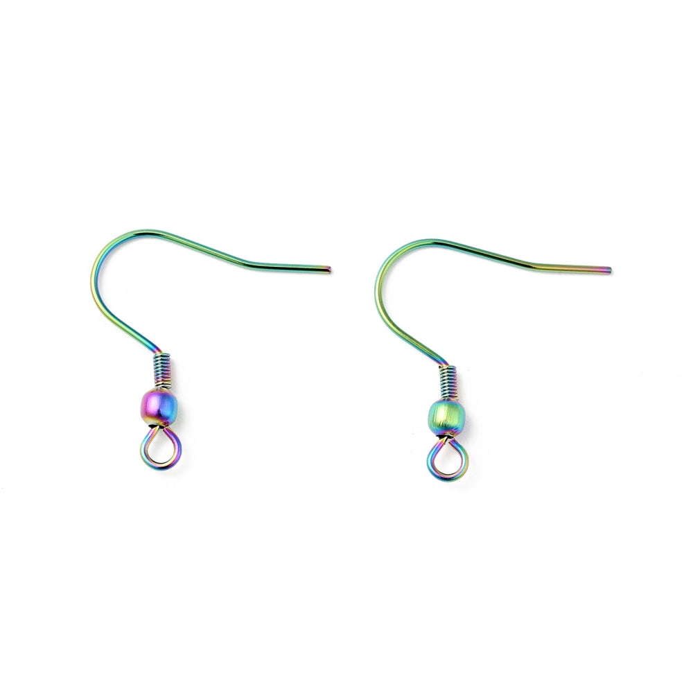 French Hook Ear Wires, 316SS Rainbow