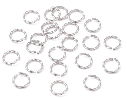 Stainless Steel Twisted Jump Rings, 8mm