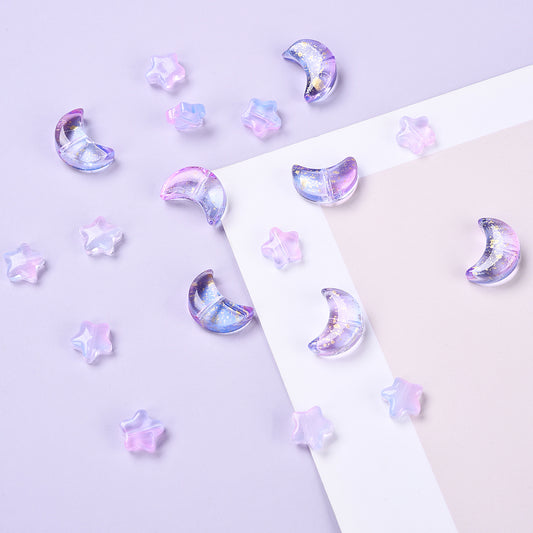 Moon & Star Beads Lilac/Pink