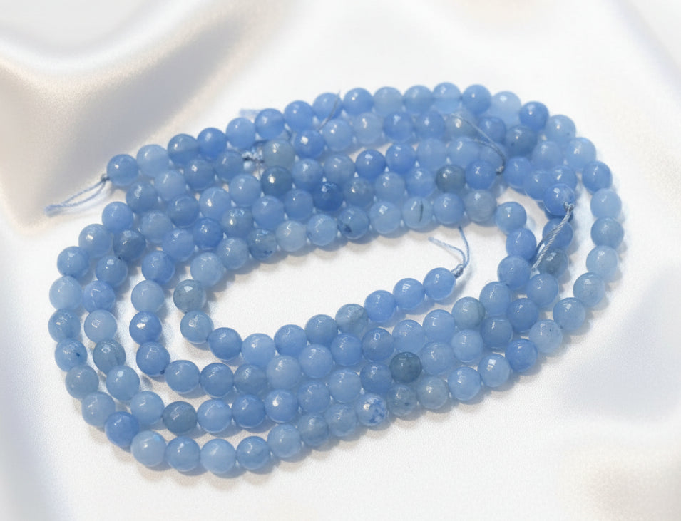 Faceted Malaysia Jade Sky Blue 8mm