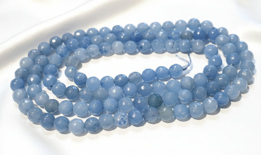 Faceted Malaysia Jade Sky Blue 8mm
