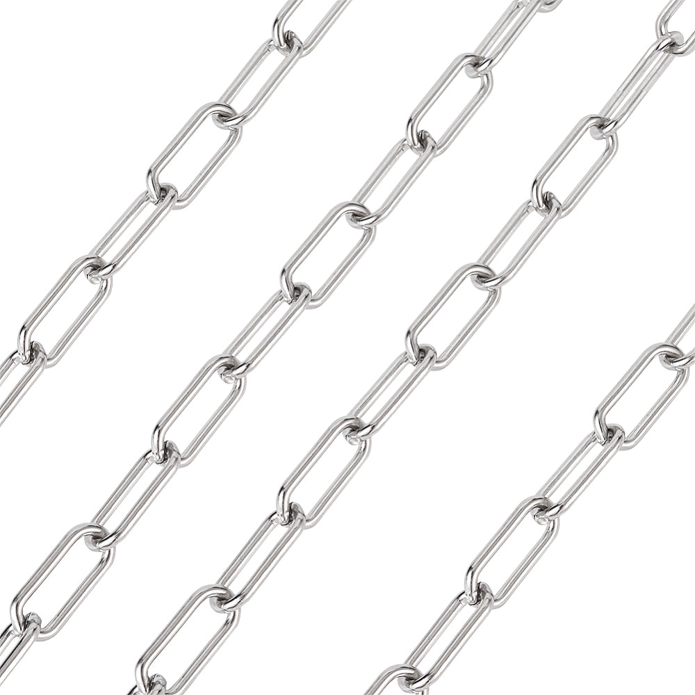 17mm Paperclip Chain Stainless Steel by the yard