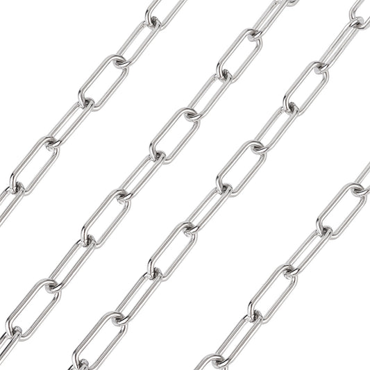 17mm Paperclip Chain Stainless Steel by the yard