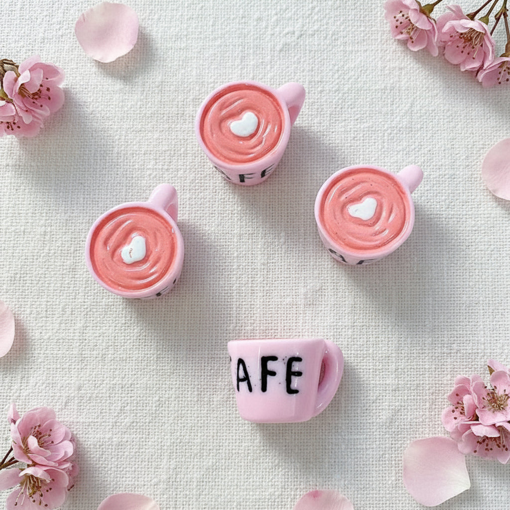 Resin Cafe' Charms, Pink