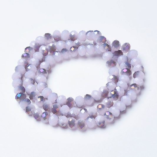 Rondelles, Imitation Jade, Lilac/Purple 4mm