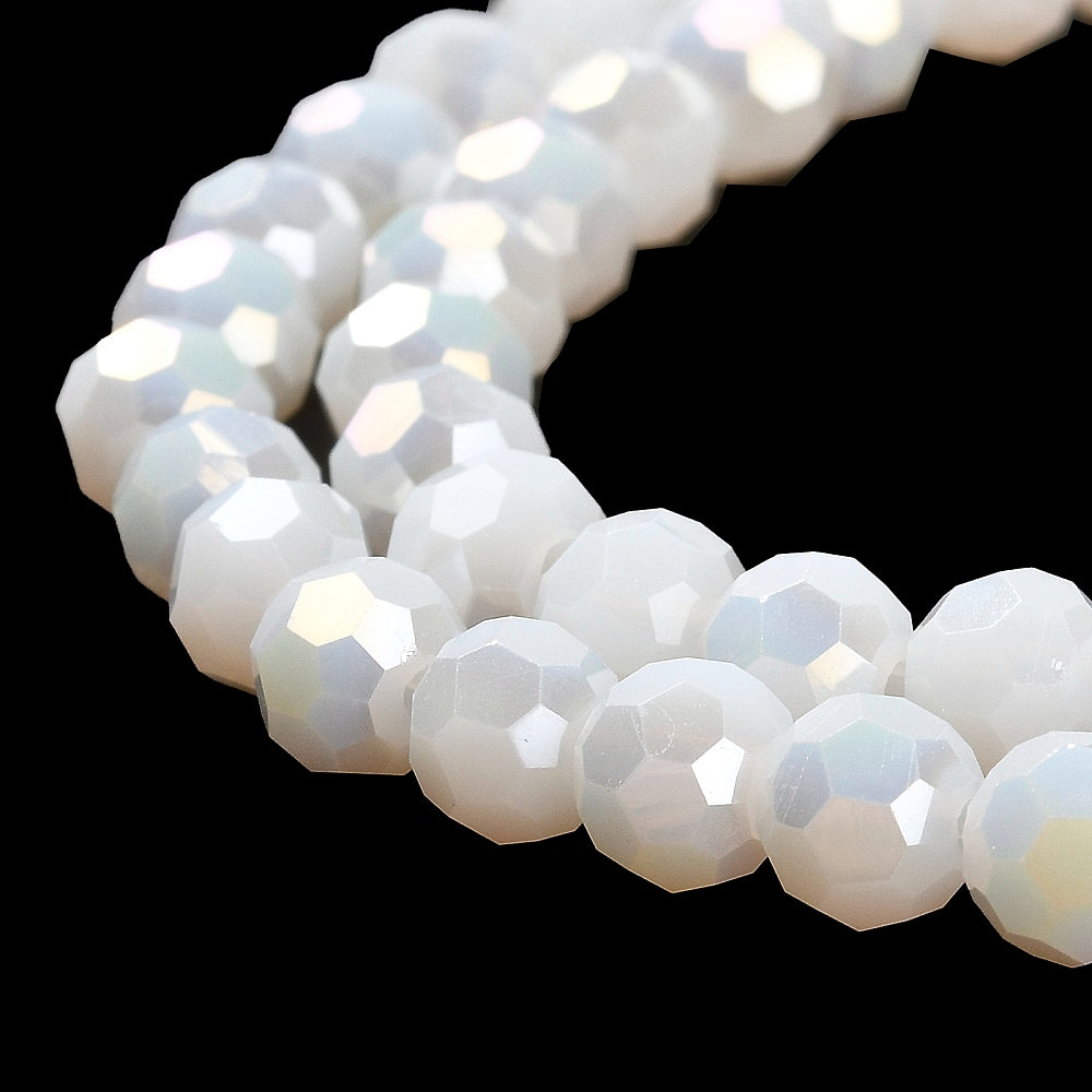Rondelles, Creamy White 6mm