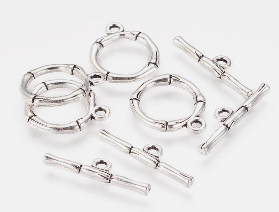 Round Toggle Clasp, Antique Silver 16mm