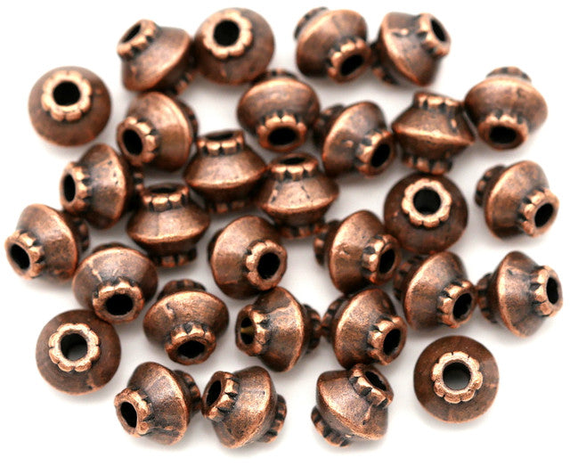 Spacer Bicone Beads, Copper