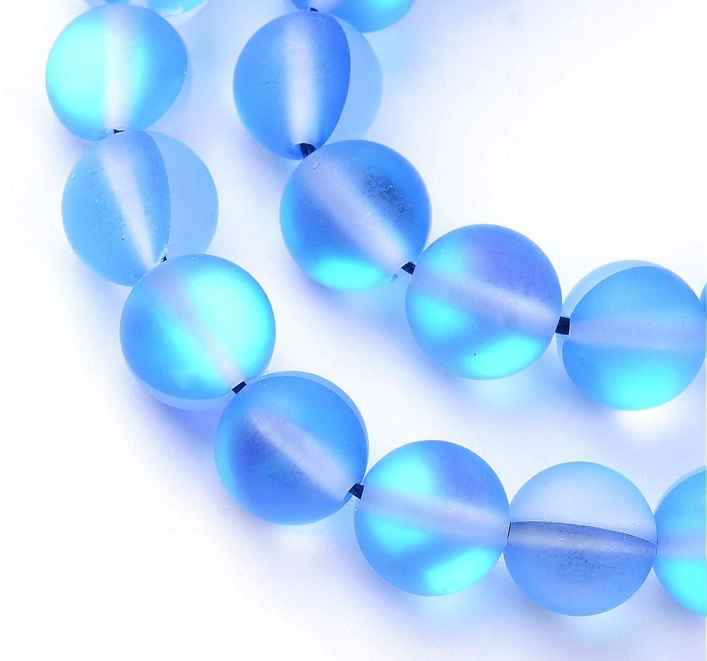 Synthetic Moonstone, Royal Blue 8mm