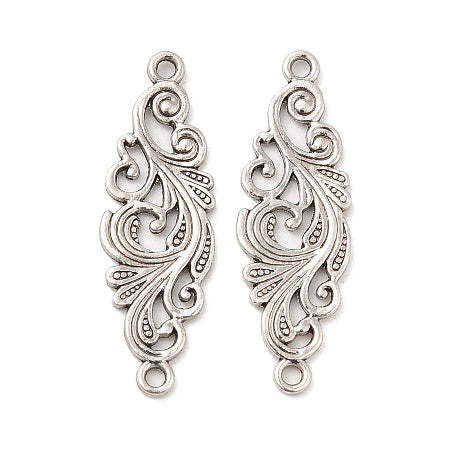 Tibetan Leaf Connectors, Silver 29mm