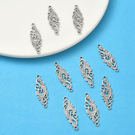 Tibetan Leaf Connector, Silver 29mm