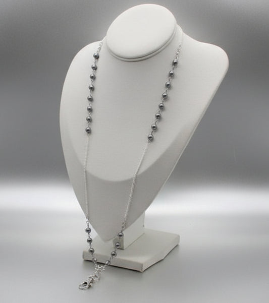 Grey Pearl Chain Lanyard