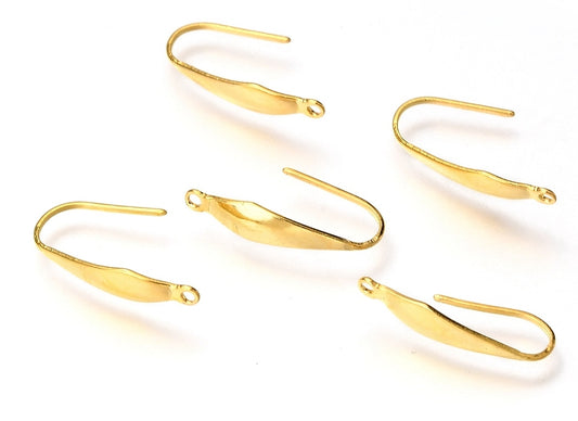 Ear Wires Vertical Loop 18K Gold Plated