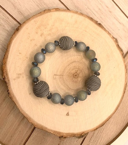 Black and Grey Stretch Bracelets