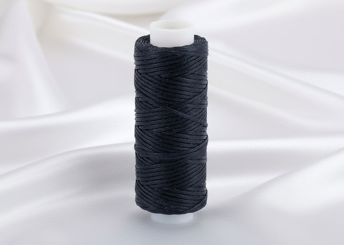 Waxed Knotting Cord, Black .5mm by the yard