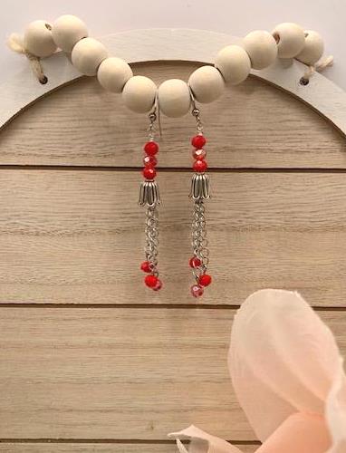 Red Tassel Earrings