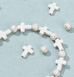 Synthetic Turquoise Cross and Round Beads