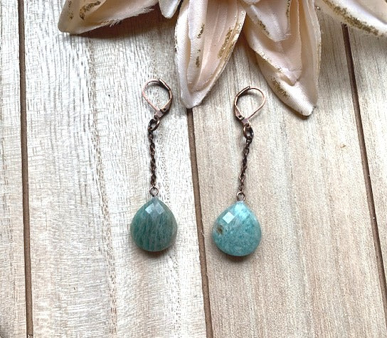 Amazonite Chain Earrings