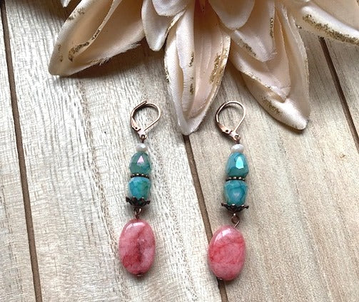 Apricot & Mint Earrings