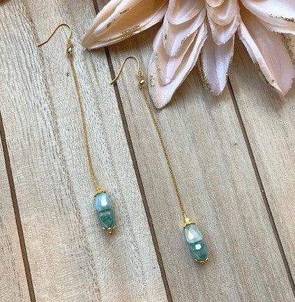 Marbled Mint Chain Earrings