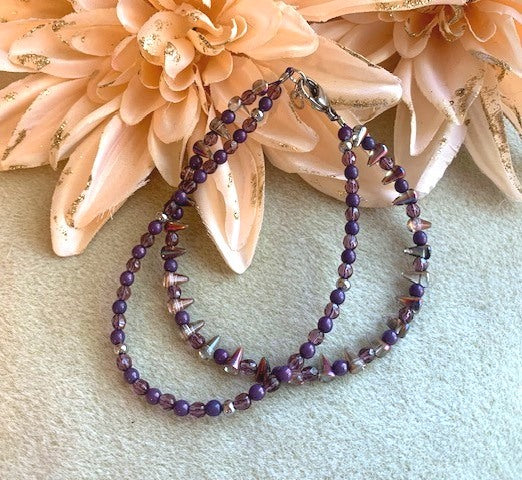 Purple Spike Anklet