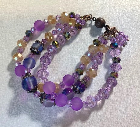 Purple Passion Triple Strand Bracelet