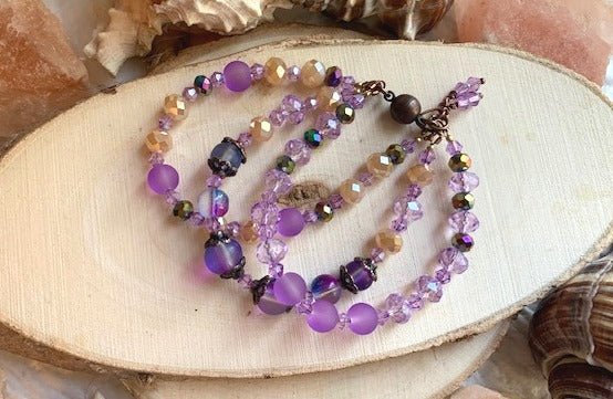 Purple Passion Triple Strand Bracelet