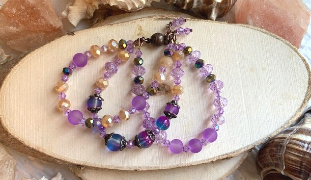 Purple Passion Triple Strand Bracelet