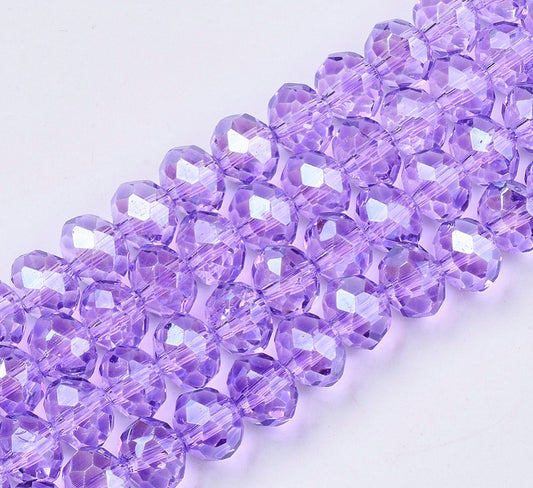 Rondelles Lilac Pearl Luster 8mm