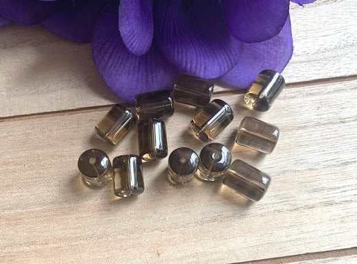 Cylinder Beads, Cocoa 14mm