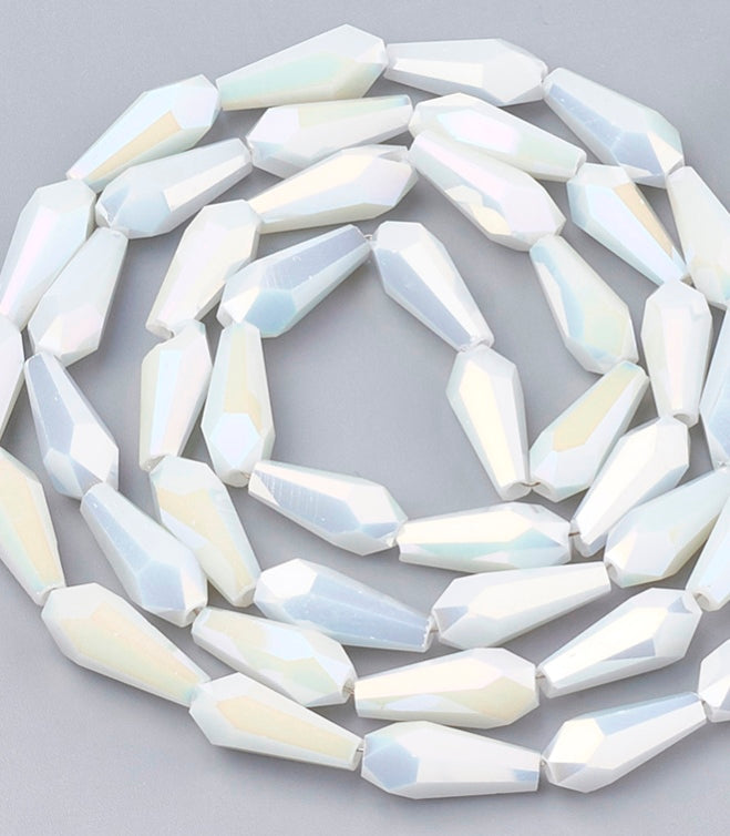 Glass Vase Beads Creamy White 14mm