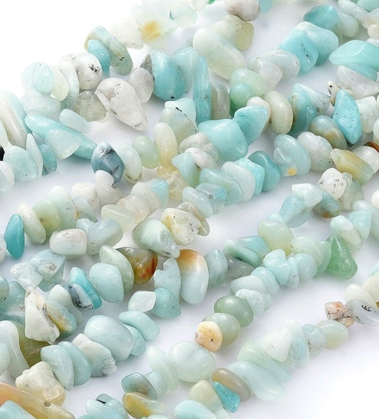 Flower Amazonite Chips 1/2 Strand