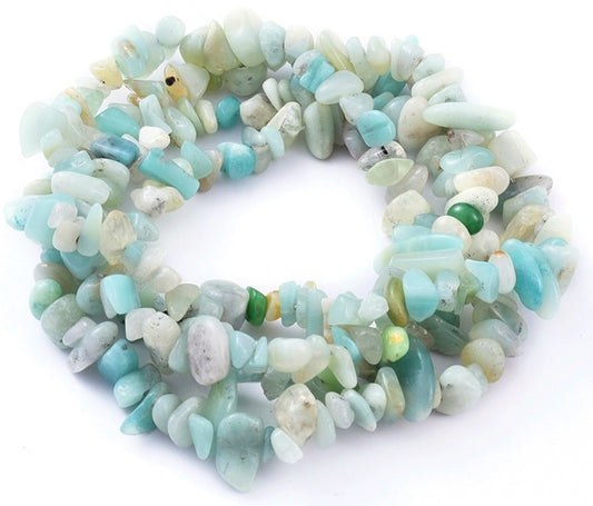 Flower Amazonite Chips 1/2 Strand