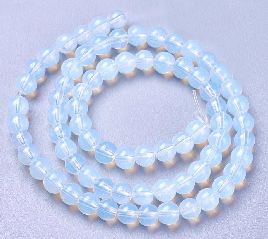 Opalite Glass Beads 6mm