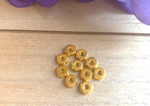 Rondelle Spacer Beads Gold 8mm