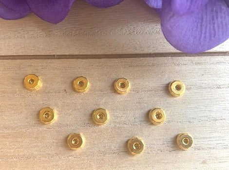 Rondelle Spacer Beads Gold 8mm