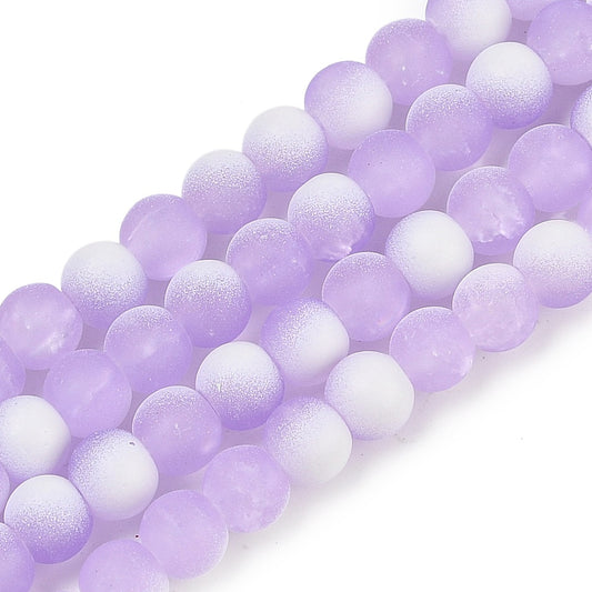 Crackle Glass Rounds, Lilac
